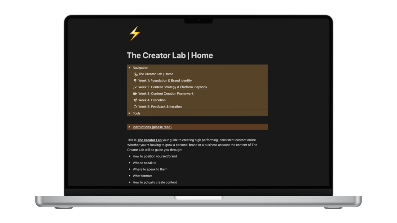 The Creator Lab | 5 Week Guide